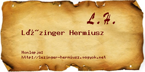 Lézinger Hermiusz névjegykártya